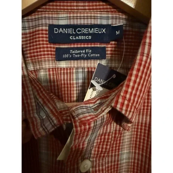 NWT-‎ Daniel Cremieux Classics Plaid Button Down Shirt Tailored Fit Medium - Picture 4 of 5